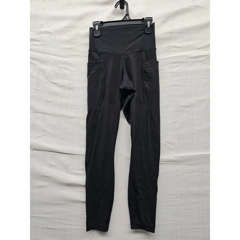Member's Mark Womens High-Rise Ankle Leggings Black Nylon Blend Athletic Size XS